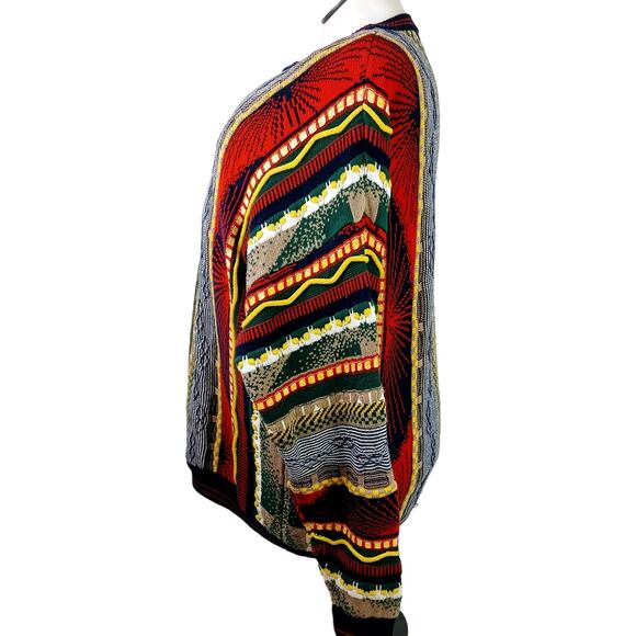 Cotton Traders VTG SZ XL Colorful 3D Print Sweater 100% Cotton - Picture 5 of 7